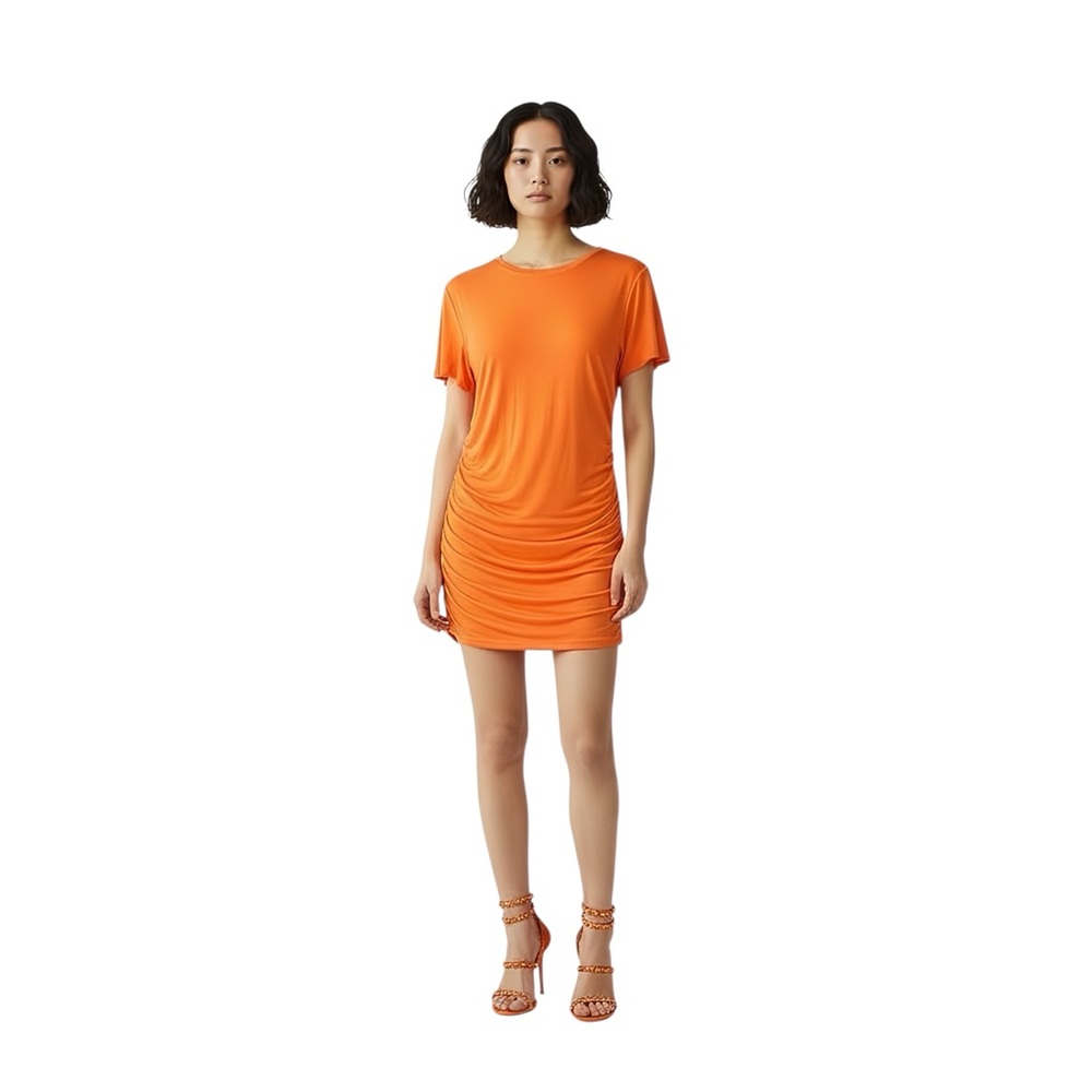 Ralph Lauren Bright Orange Ruched Side Top